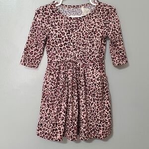 Emma & Elsa Pink Leopard Print Casual Dress Long Sleeve Girls Size 2T